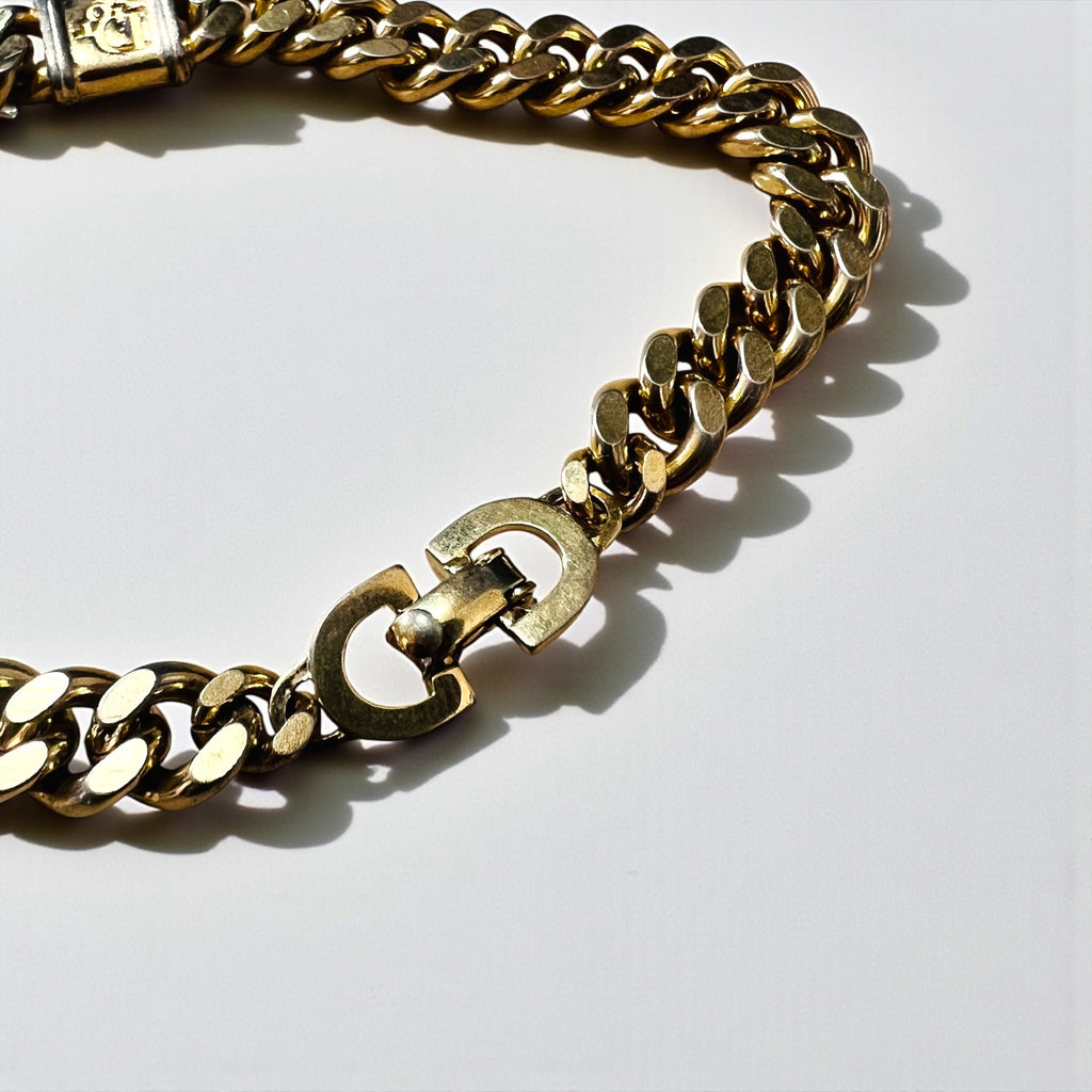 Christian Dior ヴィンテージ 喜平 チェーン ブレスレット ゴールド カーブチェーン