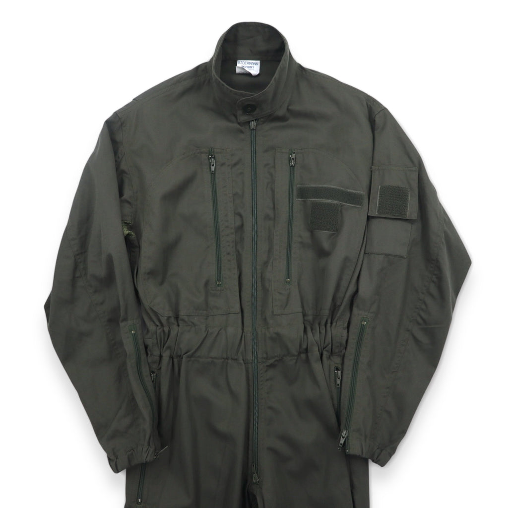 Vintage 90s French Military BIDERMANN UNIFORMES フランス空軍 フライトスーツ オールインワン ツナギ S カーキ ヘリンボーン ミリタリー 93-10-056