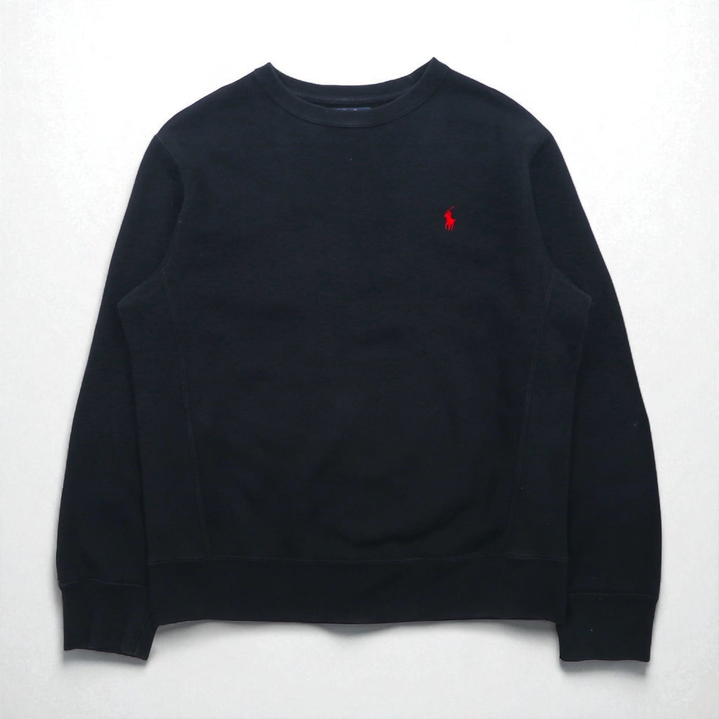 Polo Ralph Lauren 90s Reverse Weave Sweatshirt, Size M, Black, Small Pony Embroidery