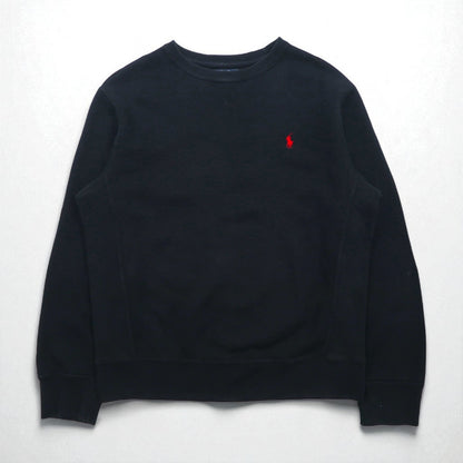 Polo Ralph Lauren 90s Reverse Weave Sweatshirt, Size M, Black, Small Pony Embroidery