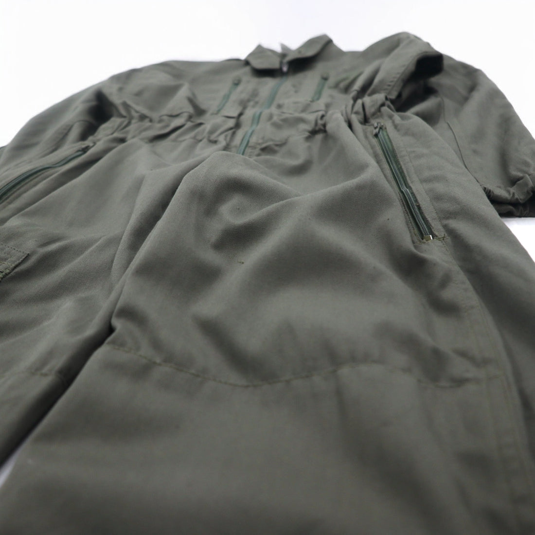 Vintage 90s French Military BIDERMANN UNIFORMES フランス空軍 フライトスーツ オールインワン ツナギ S カーキ ヘリンボーン ミリタリー 93-10-056