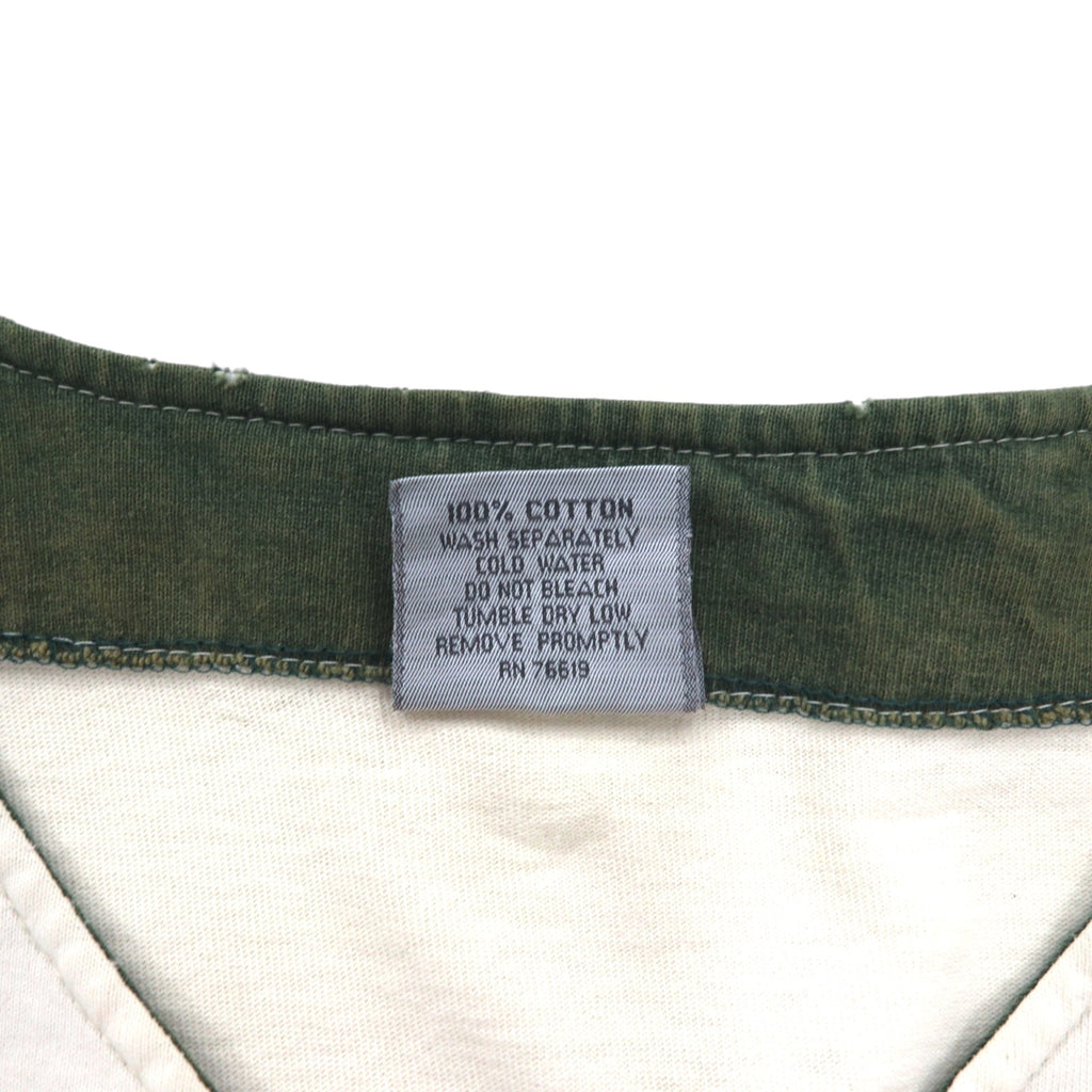 Badger Sportswear 90年代 USA製 ベースボールシャツ L クリーム コットン