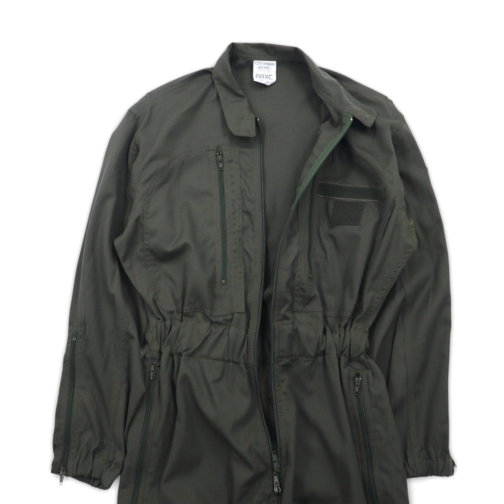 Vintage 90s French Military BIDERMANN UNIFORMES フランス空軍 フライトスーツ オールインワン ツナギ S カーキ ヘリンボーン ミリタリー 93-10-056