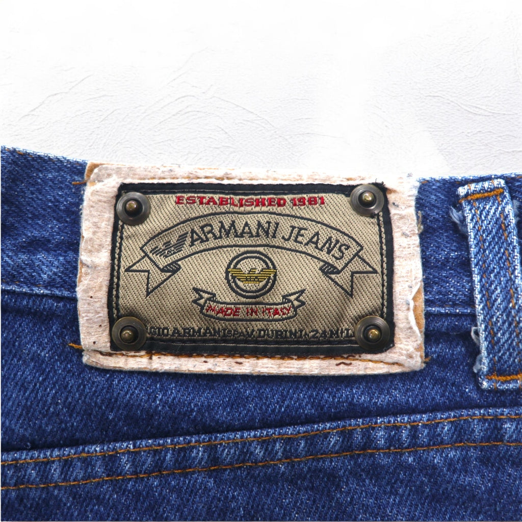 ARMANI JEANS Made in Italy 90s Tapered Denim Pants S Indigo Blue