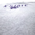 Champion College Print Sweatshirt, 2XL, Grey, Cotton, Fleece Lining, NCAA, K-STATE DAD, Big Size, Made in El Salvador