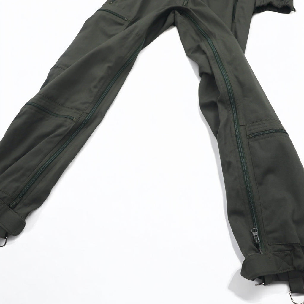 Vintage 90s French Military BIDERMANN UNIFORMES フランス空軍 フライトスーツ オールインワン ツナギ S カーキ ヘリンボーン ミリタリー 93-10-056