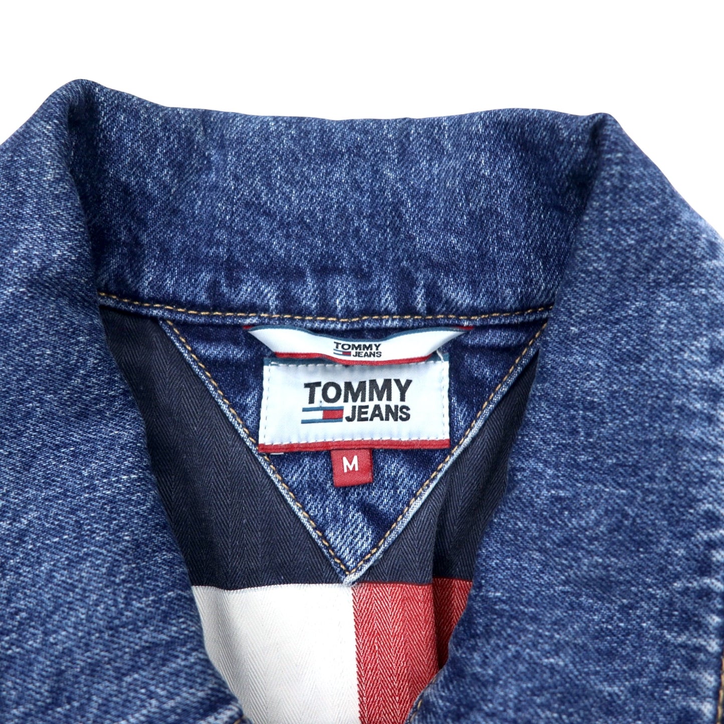 TOMMY JEANS オーバーサイズ デニム トラッカージャケット デニムジャケット M ブルー リフレクター フラッグロゴ OVERSIZED DENIM TRUCKER JACKET DM0DM07596-1A5