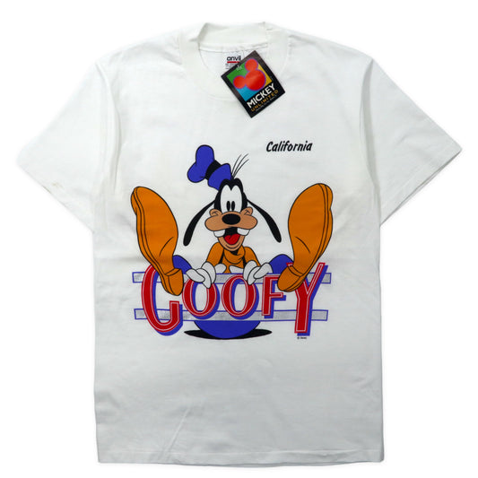 日本然リトテ-古着オンライン-USA製 90年代 MICKEY UNLIMITED キャラクター プリントTシャツ M ホワイト コットン anvilボディ GOOFY グーフィー 未使用品-USA MADE 90's MICKEY UNLIMITED Character Print T -shirt M White Cotton Anvil Body GOOFY Goofy Unused