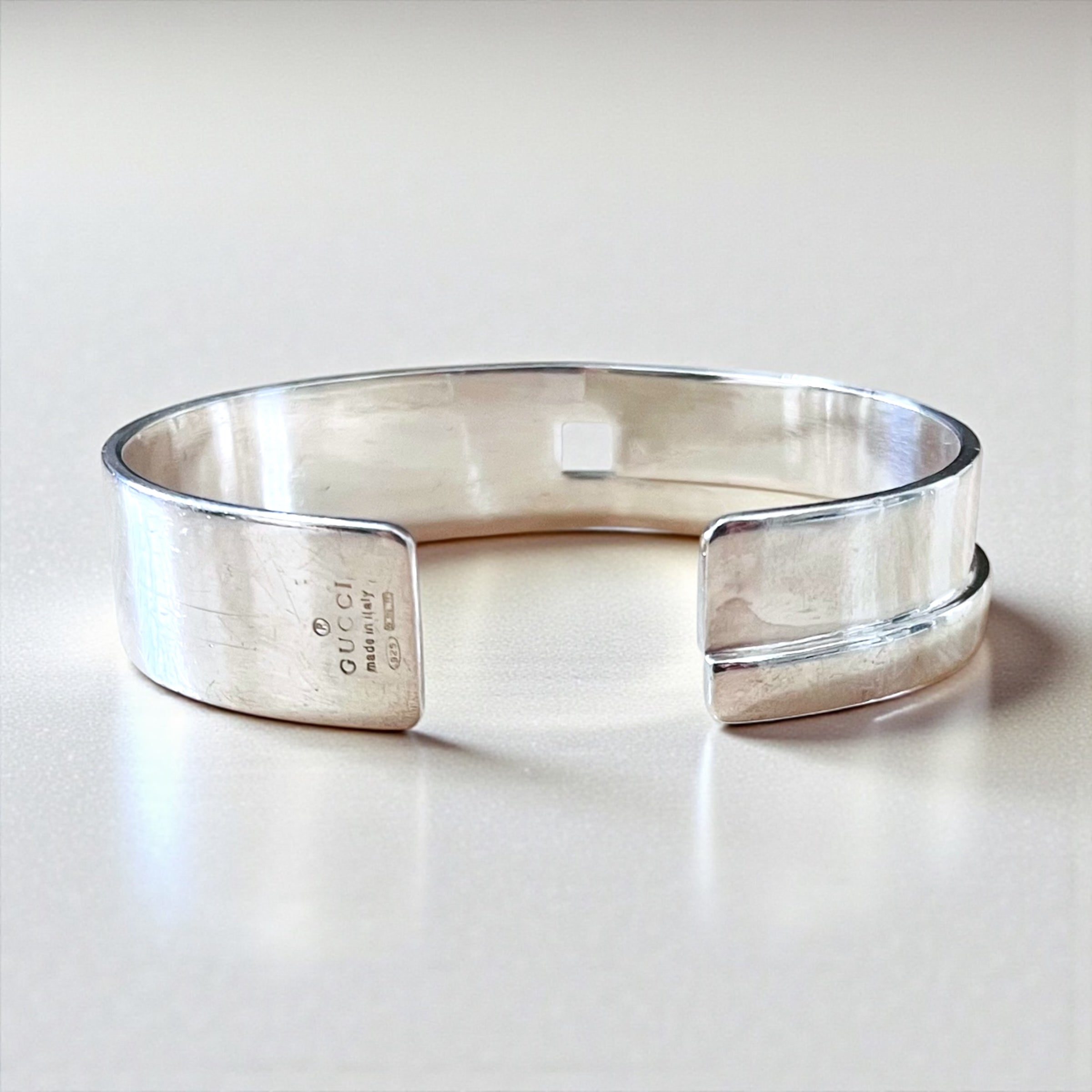 GUCCI 90年代 トムフォード期 オープン バングル カフブレスレット SILVER 925 シルバー イタリア製