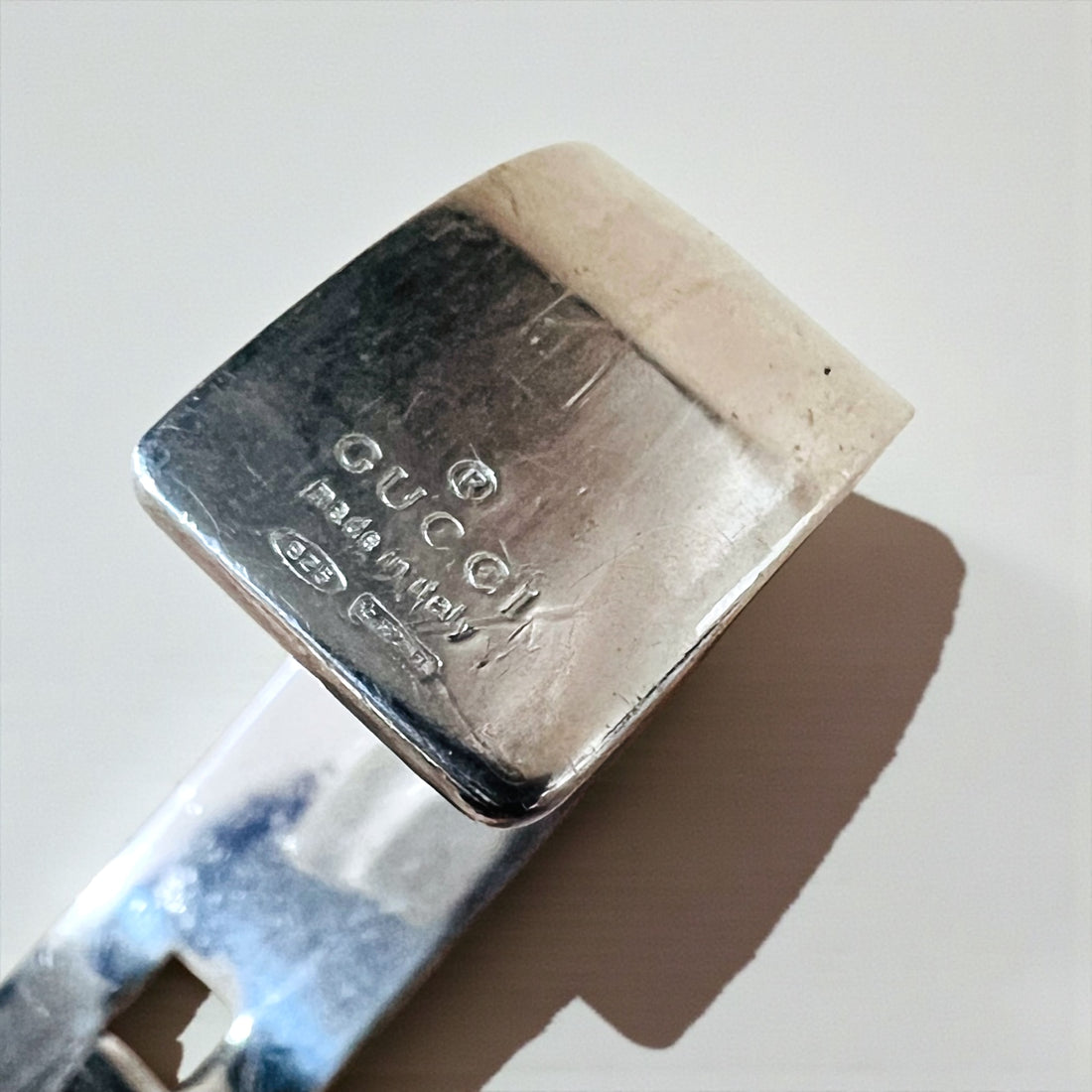 GUCCI 90年代 トムフォード期 オープン バングル カフブレスレット SILVER 925 シルバー イタリア製