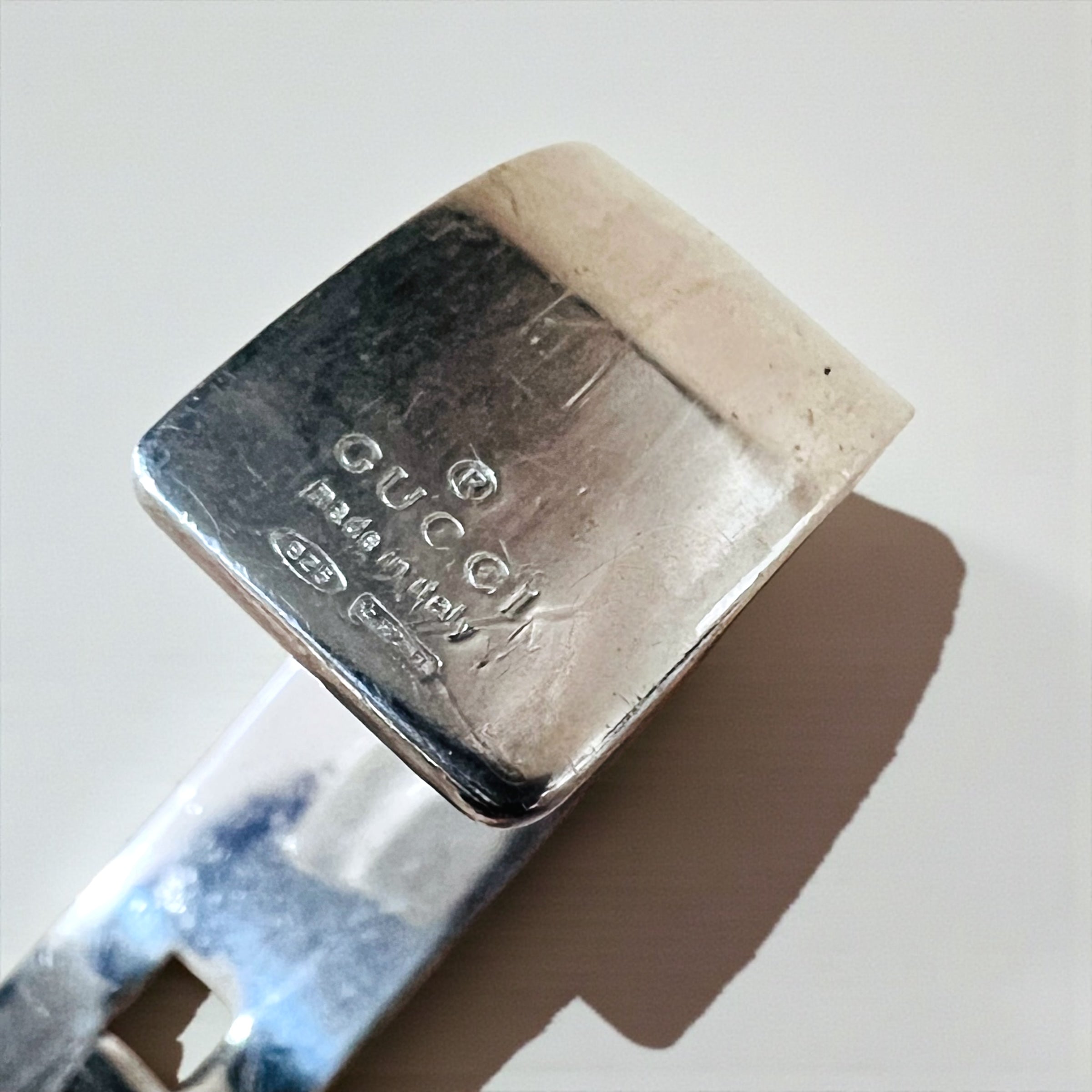 GUCCI 90年代 トムフォード期 オープン バングル カフブレスレット SILVER 925 シルバー イタリア製