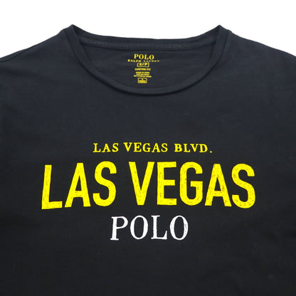 POLO RALPH LAUREN T-shirt, S, black, cotton, LAS VEGAS print, made in Peru