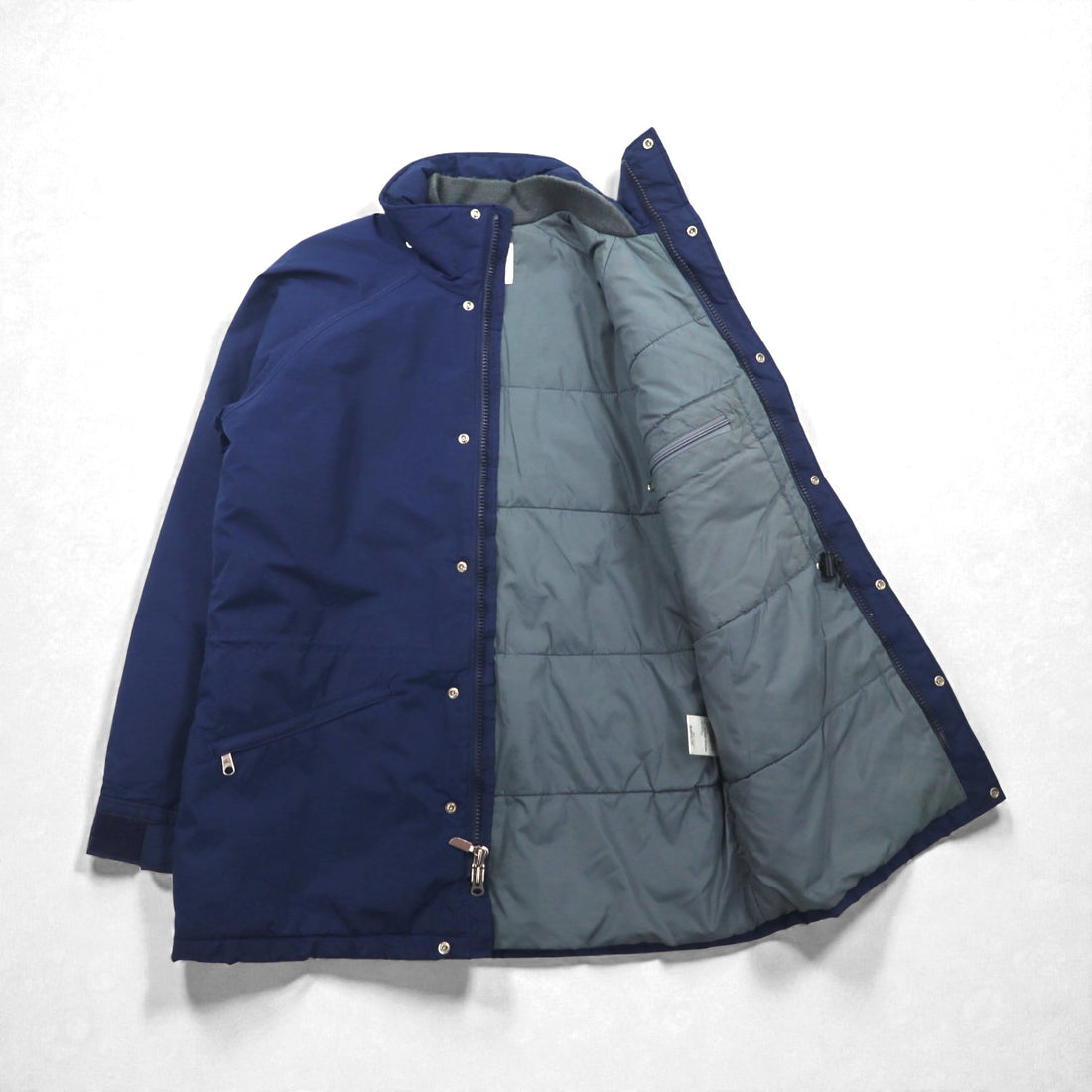 THE NORTH FACE 80s Brown Tag Made in USA GORE-TEX Padded Rain Coat Insulation Jacket, Size L, Navy Nylon Waterproof
