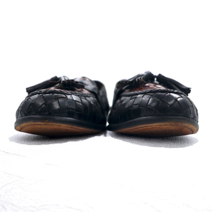 Bragano by Cole Haan イタリア製 イントレチャート タッセル ローファー 28.5cm レザー 編み込み 4337