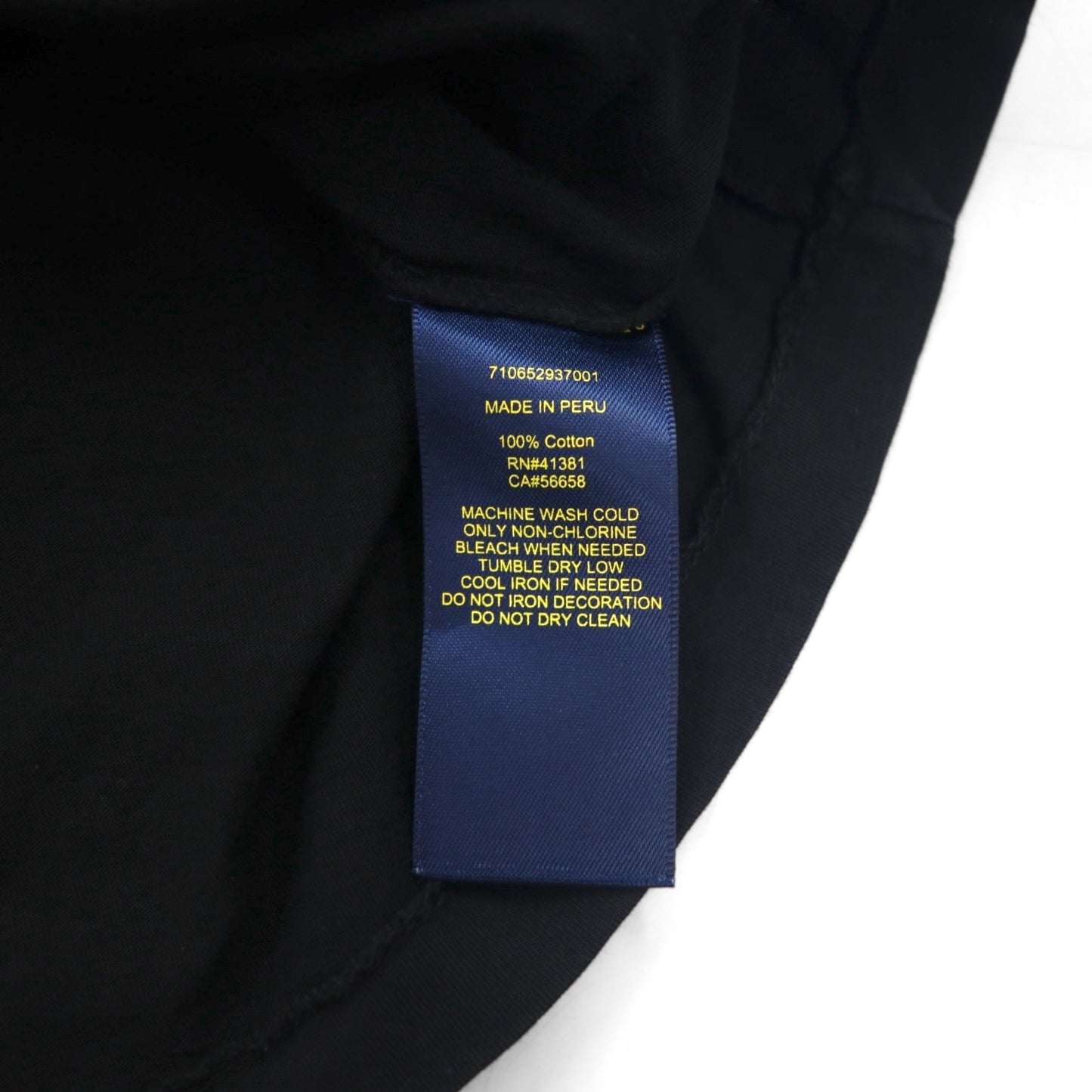 POLO RALPH LAUREN T-shirt, S, black, cotton, LAS VEGAS print, made in Peru