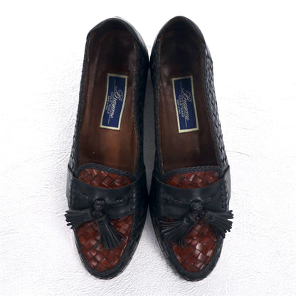 Bragano by Cole Haan イタリア製 イントレチャート タッセル ローファー 28.5cm レザー 編み込み 4337