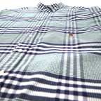 TOMMY HILFIGER 90s Button-down Shirt, XL, Navy, Check, Cotton, One-Point Logo Embroidery, Big Size