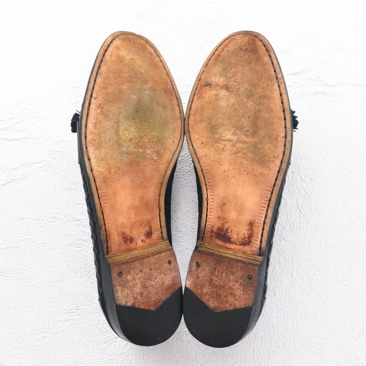 Bragano by Cole Haan イタリア製 イントレチャート タッセル ローファー 28.5cm レザー 編み込み 4337