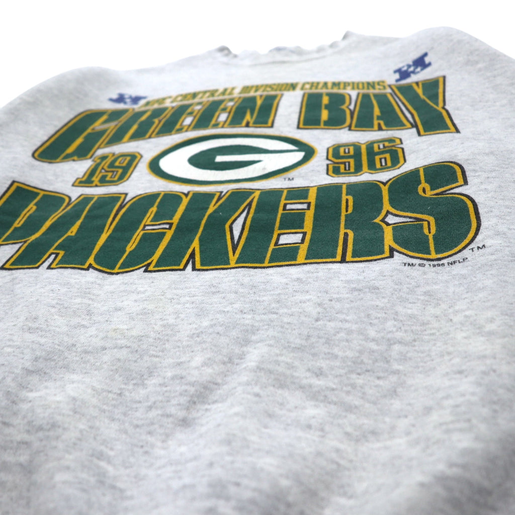 LOGO7 90s USA Made NFL Sweatshirt L Gray GREEN BAY PACKERS Green Bay Packers