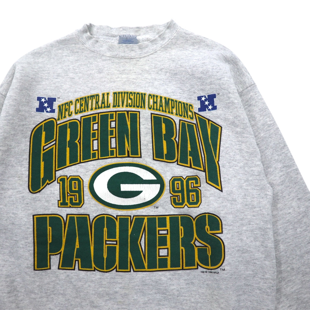 LOGO7 90s USA Made NFL Sweatshirt L Gray GREEN BAY PACKERS Green Bay Packers