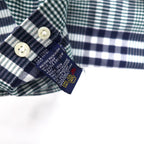 TOMMY HILFIGER 90s Button-down Shirt, XL, Navy, Check, Cotton, One-Point Logo Embroidery, Big Size