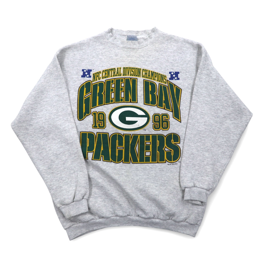 LOGO7 90s USA Made NFL Sweatshirt L Gray GREEN BAY PACKERS Green Bay Packers