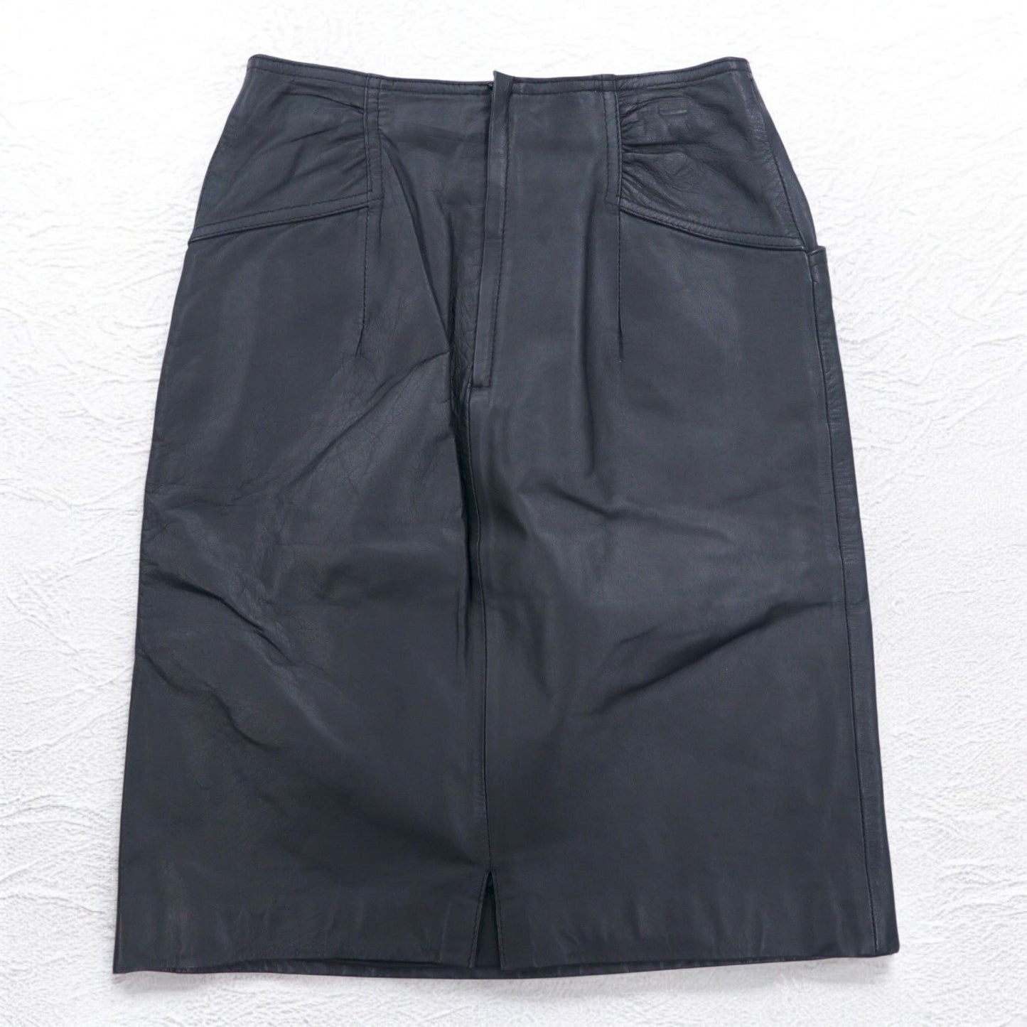 Vintage 90s Leather Skirt U・L・C 90年代 ベルテッド レザースカート S ブラック