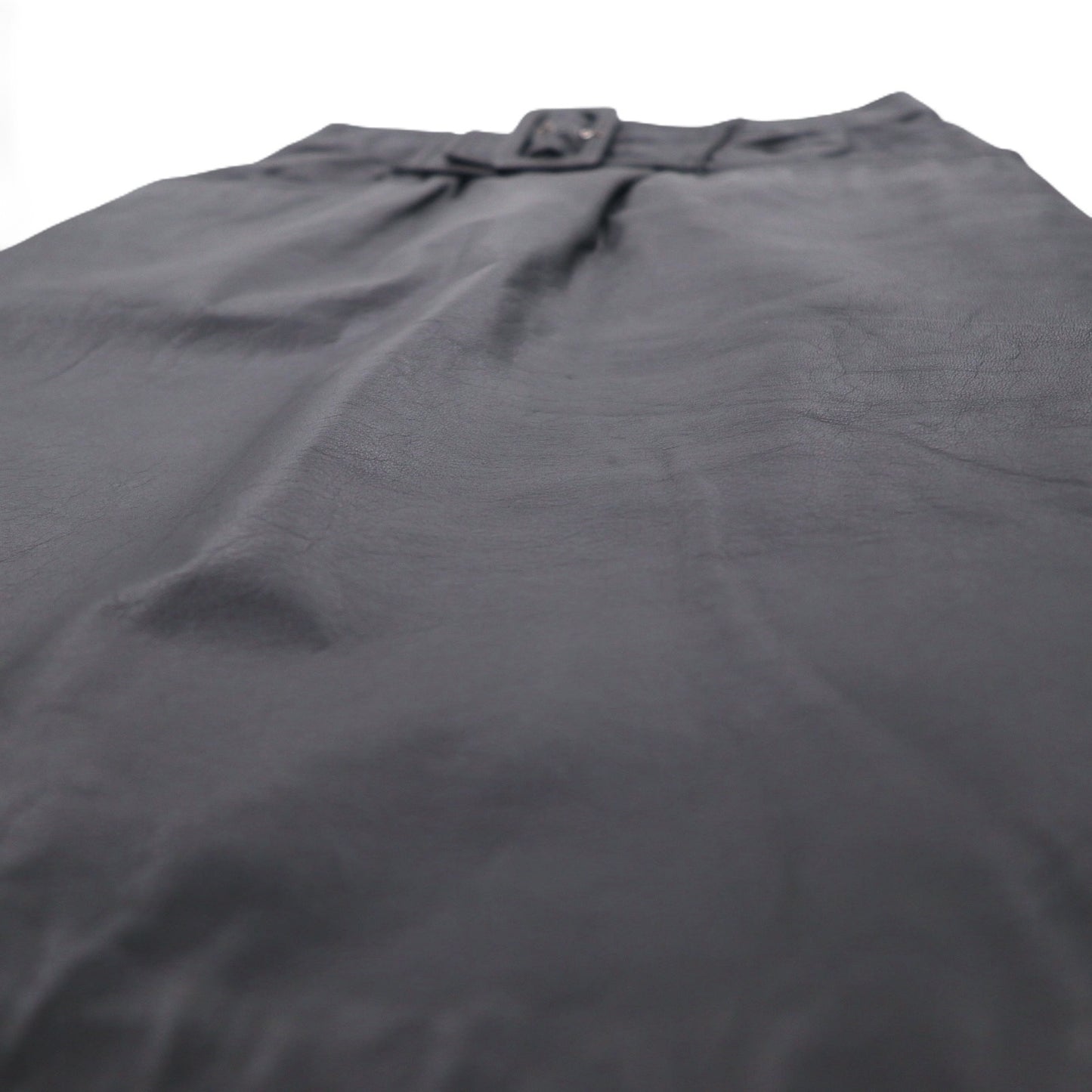 Vintage 90s Leather Skirt U・L・C 90年代 ベルテッド レザースカート S ブラック