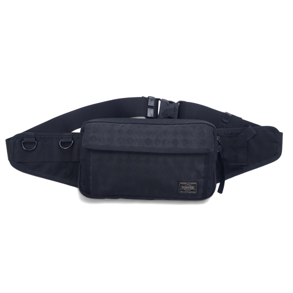 日本然リトテ-古着オンライン-PORTER ウエストバッグ ボディバッグ ブラック ナイロン ダイヤ柄 日本製-PORTER Funny Pack Body Bag Black Nylon Diamond Pattern Japan Made