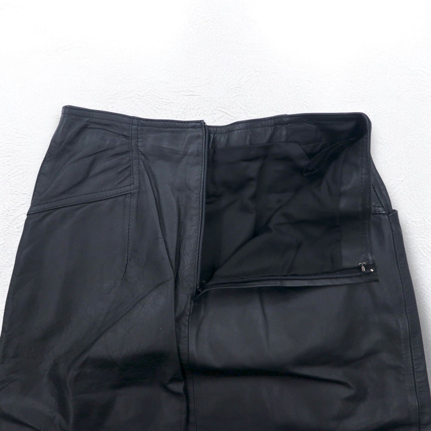 Vintage 90s Leather Skirt U・L・C 90年代 ベルテッド レザースカート S ブラック