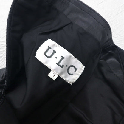 Vintage 90s Leather Skirt U・L・C 90年代 ベルテッド レザースカート S ブラック