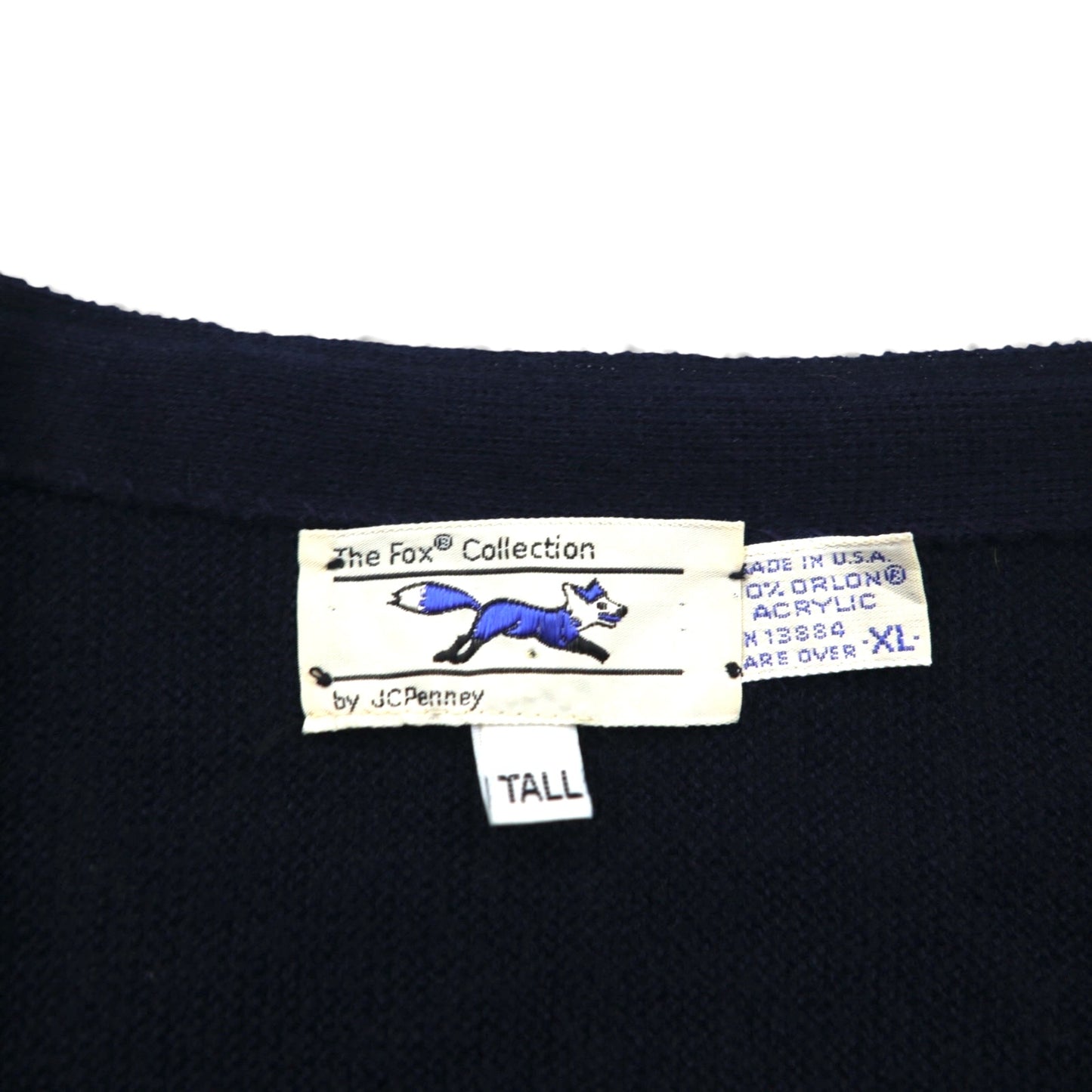 The FOX Collection by JC Penney 80年代 USA製 ヴィンテージ ニット カーディガン XL ネイビー