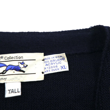 The FOX Collection by JC Penney 80年代 USA製 ヴィンテージ ニット カーディガン XL ネイビー