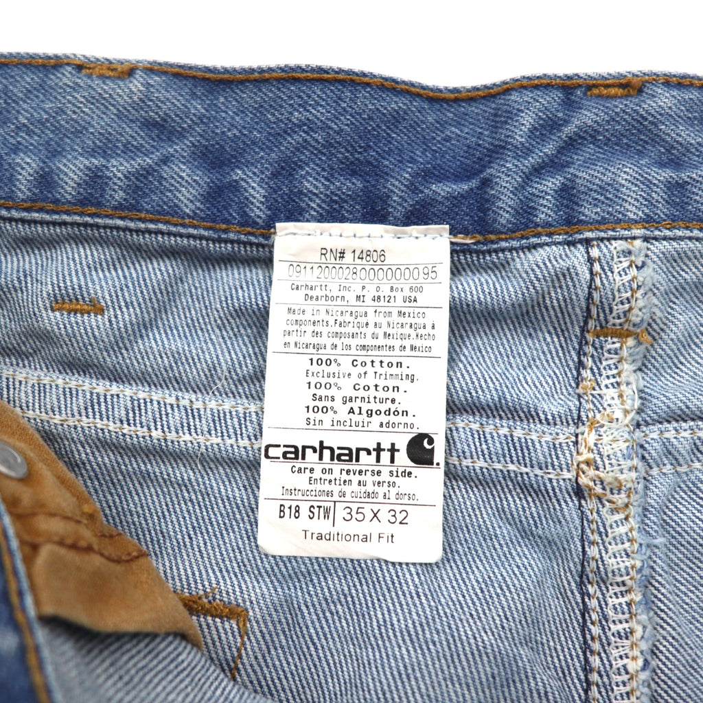 carhartt テーパード デニムパンツ L インディゴ ブルー TRADITIONAL FIT B18 STW ニカラグア製