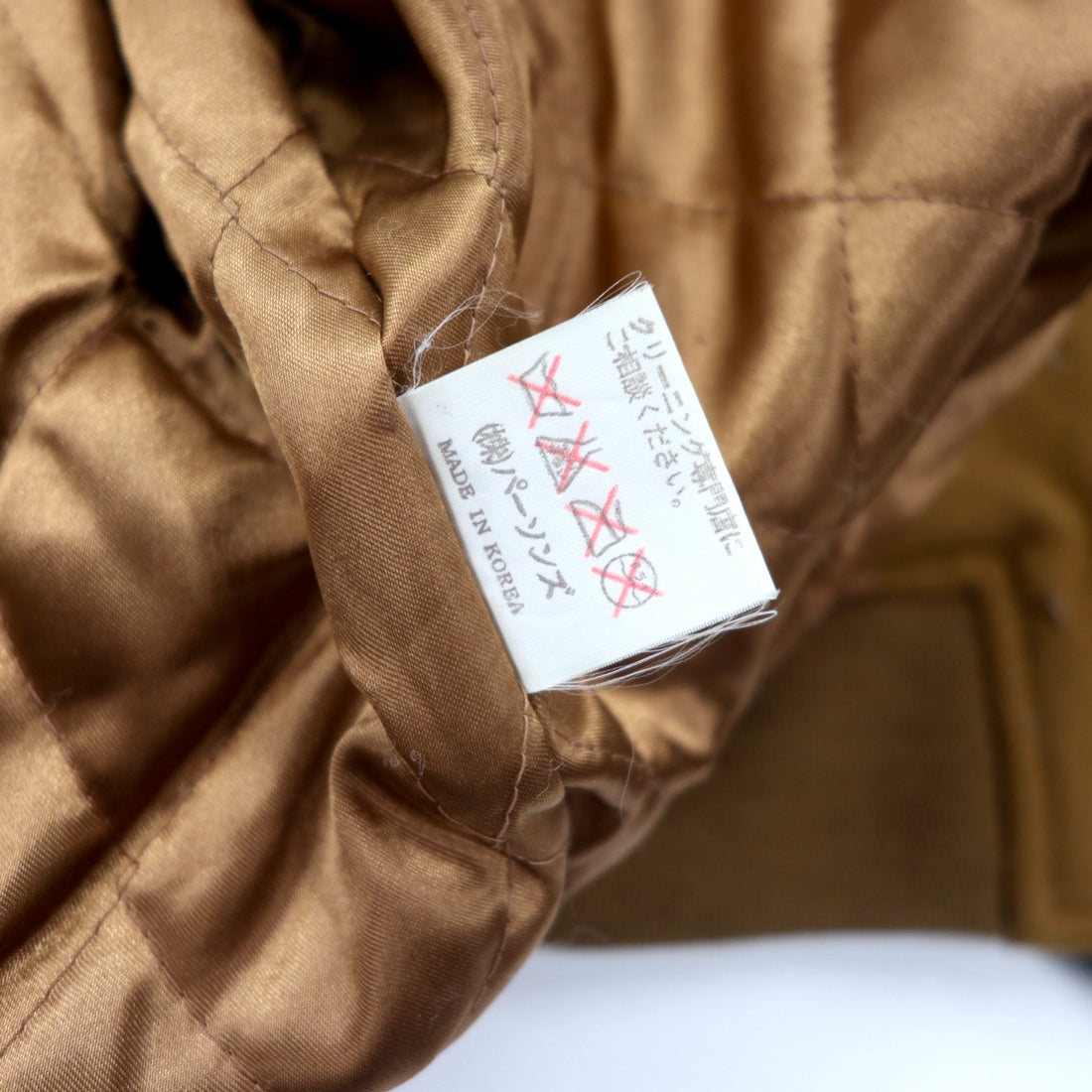 PERSON'S 90s Leather Sleeve Stadium Jacket L Brown Wool Cowhide Quilted Liner Logo Embroidery