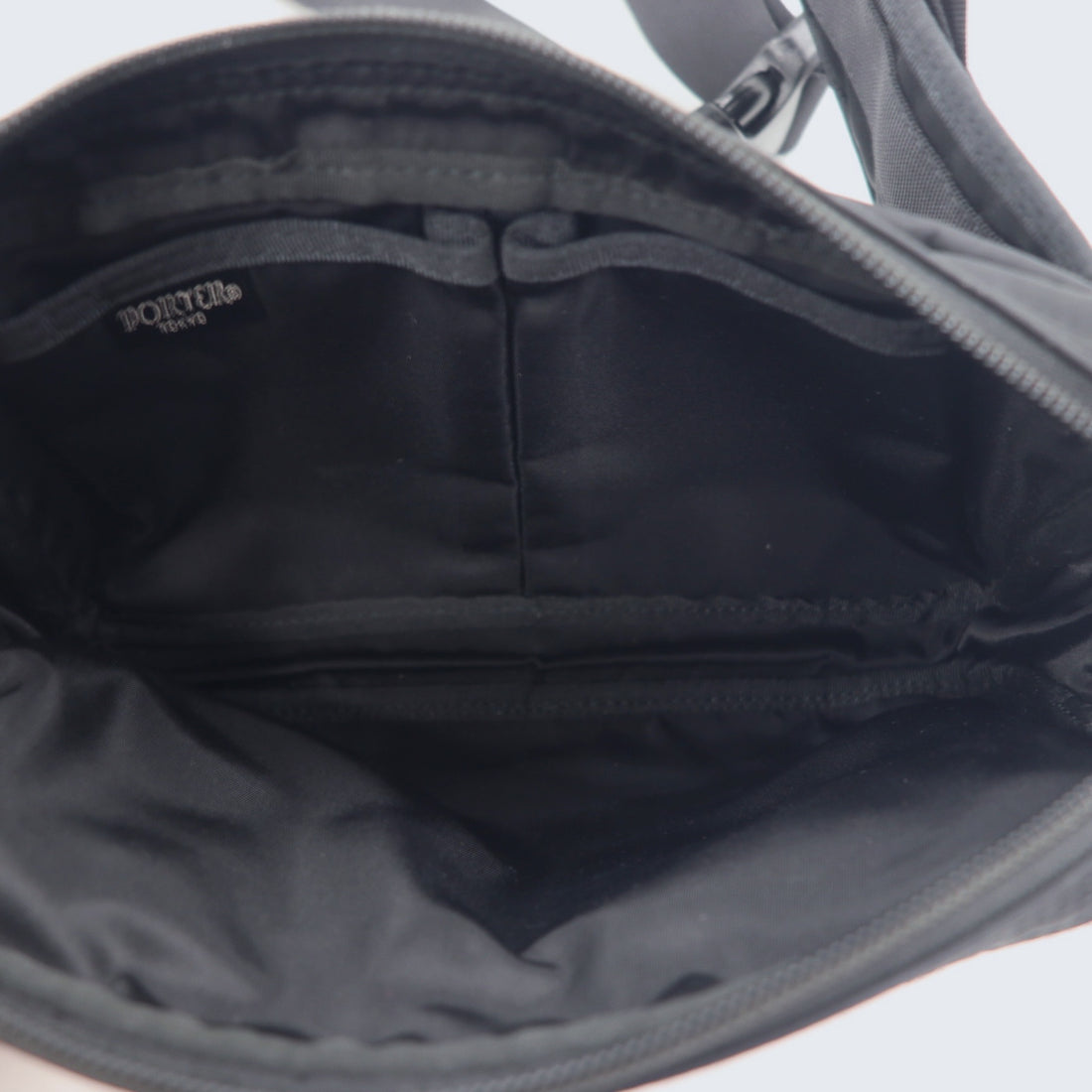 PORTER Waist Bag Body Bag Black Nylon Diamond Pattern Made in Japan