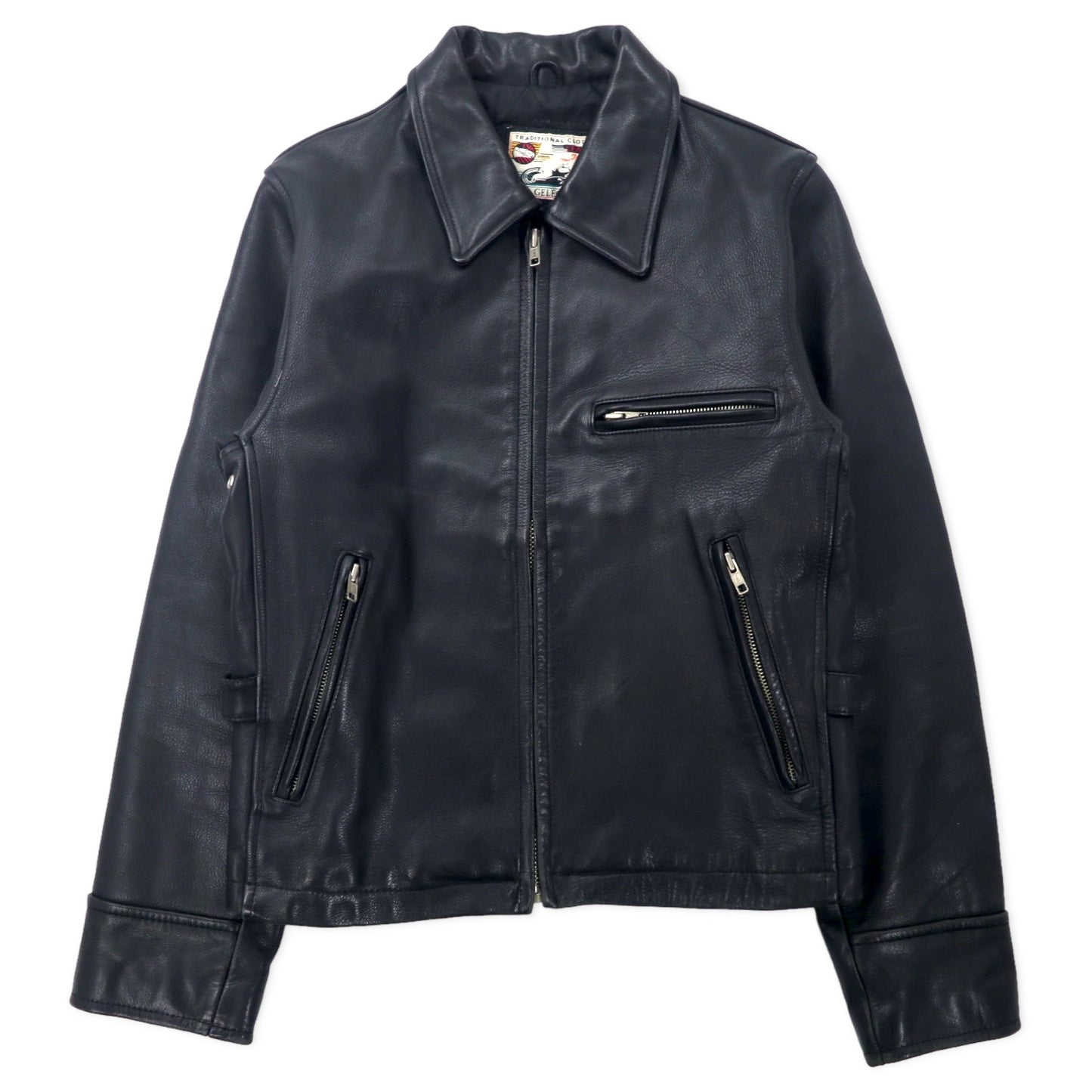 Geleone Single Riders Jacket Leather Jacket M Black Cowhide