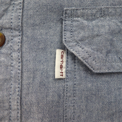 carhartt ボタンダウン シャンブレー ワークシャツ L ブルー FORT L/S CHAMBRAY SHIRT ダブル ポケット S202 RELAXED FIT