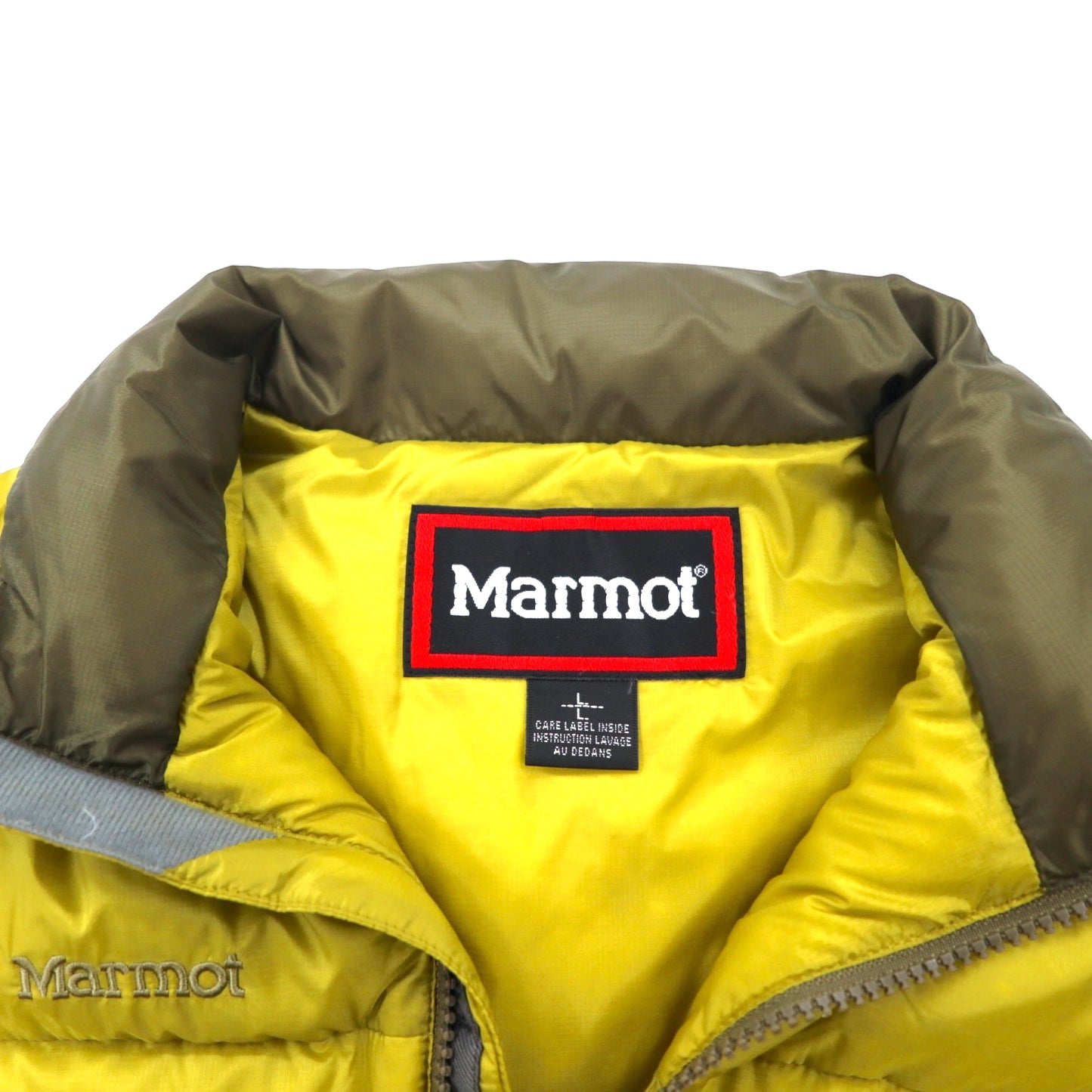 Marmot 830フィルパワー ダウンジャケット L イエロー ナイロン Trans Down Jacket MJD-F3524W