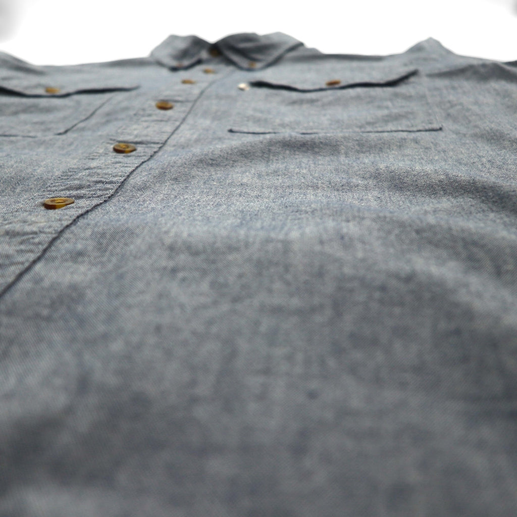 carhartt ボタンダウン シャンブレー ワークシャツ L ブルー FORT L/S CHAMBRAY SHIRT ダブル ポケット S202 RELAXED FIT