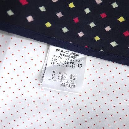 Paul Smith BLACK Rubberized Trench Coat L Navy All-over Dot Pattern Double Breasted Belted Waterproof