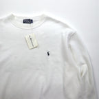 Polo Ralph Lauren 90s Made in USA Sweatshirt L White Small Pony Embroidery Deadstock Unused