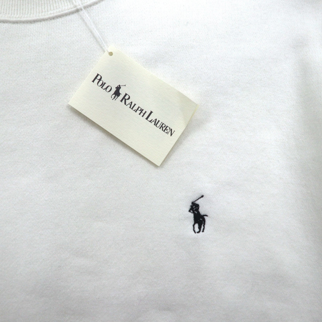 Polo Ralph Lauren 90s Made in USA Sweatshirt L White Small Pony Embroidery Deadstock Unused