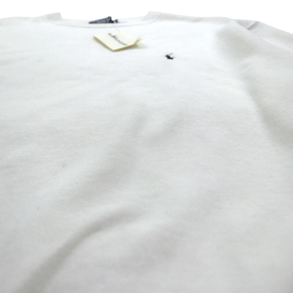 Polo Ralph Lauren 90s Made in USA Sweatshirt L White Small Pony Embroidery Deadstock Unused