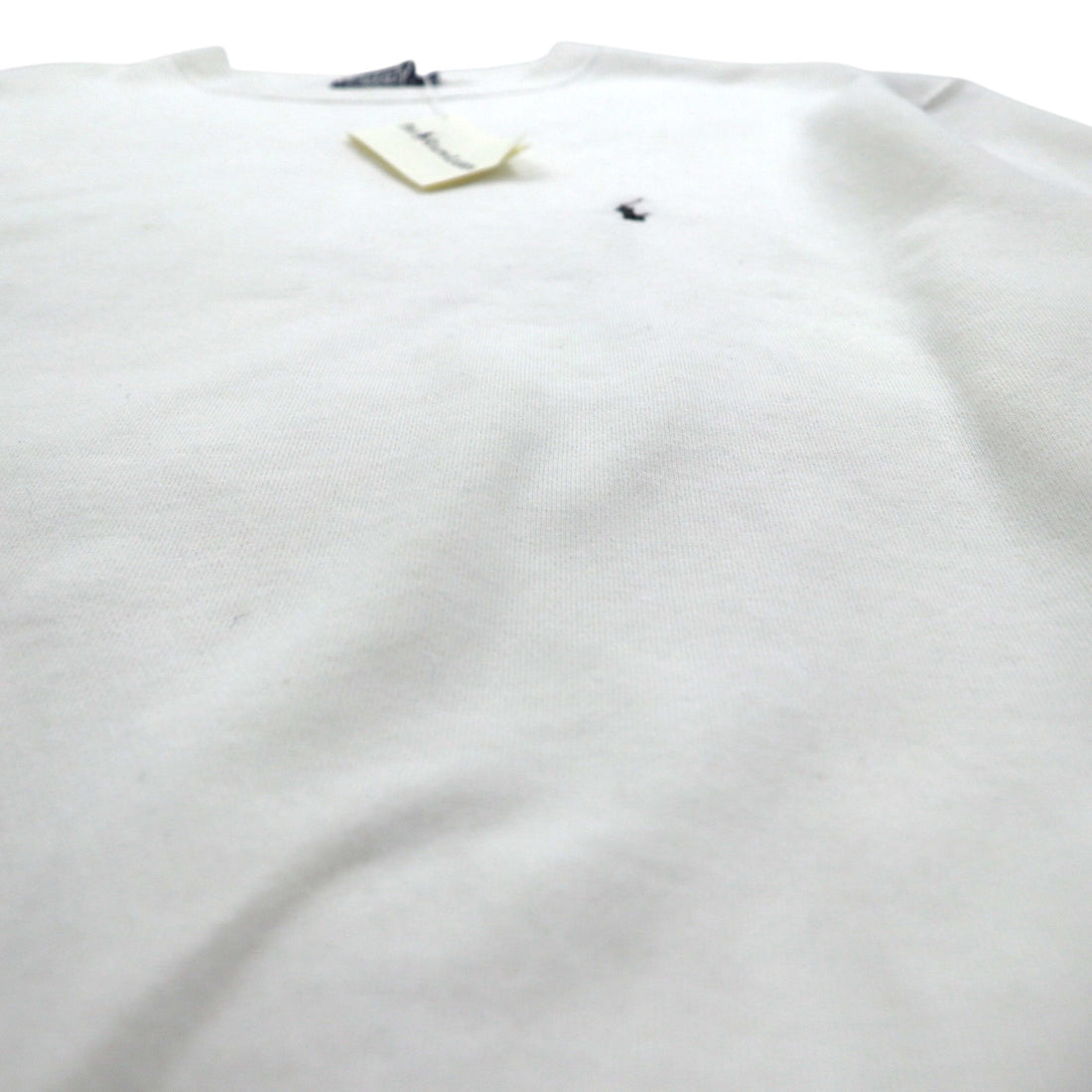Polo Ralph Lauren 90s Made in USA Sweatshirt L White Small Pony Embroidery Deadstock Unused