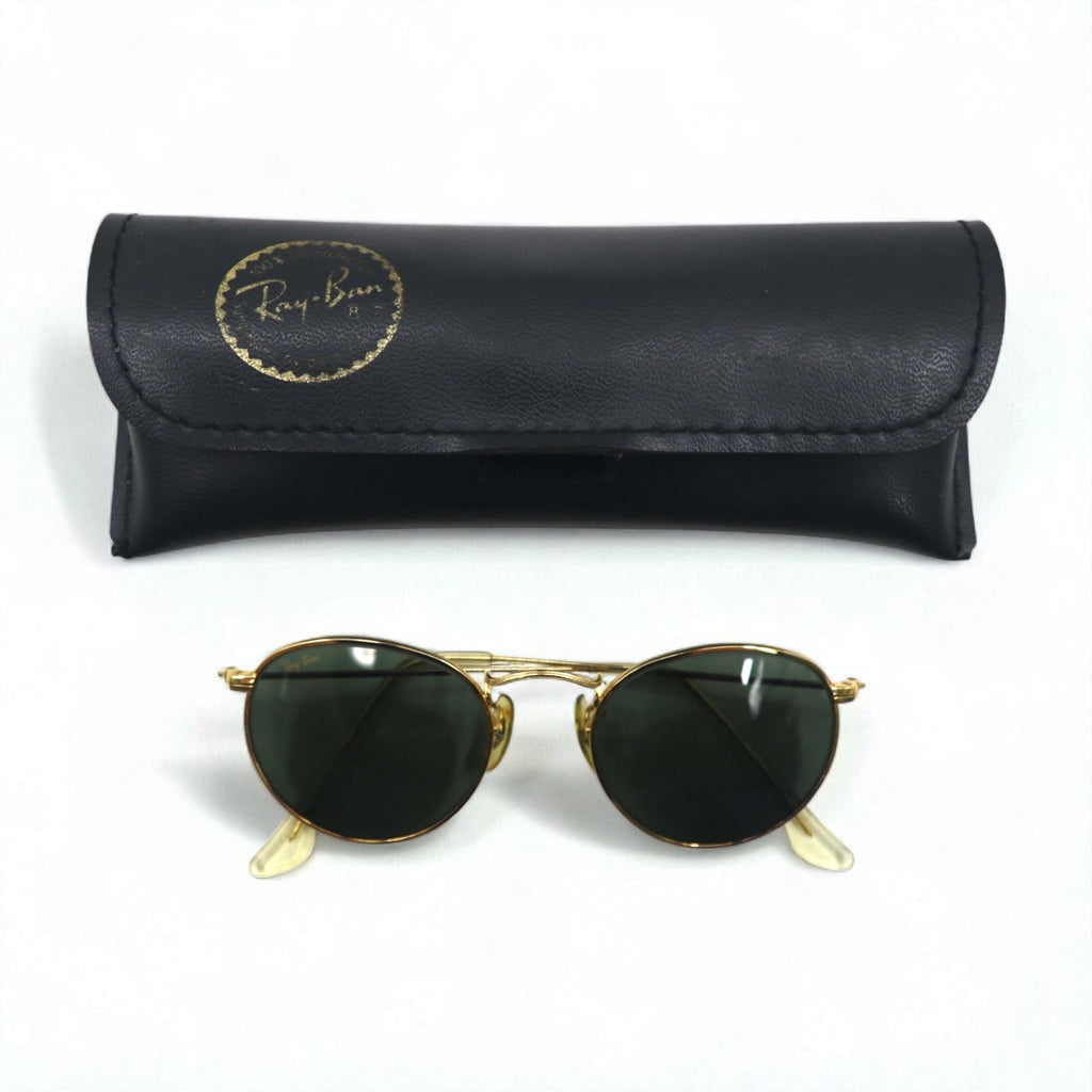 Ray-Ban USA Made Bausch &amp; Lomb Vintage Boston Sunglasses, Metal Frame, Round, W1573 VSBJ, B&amp;L