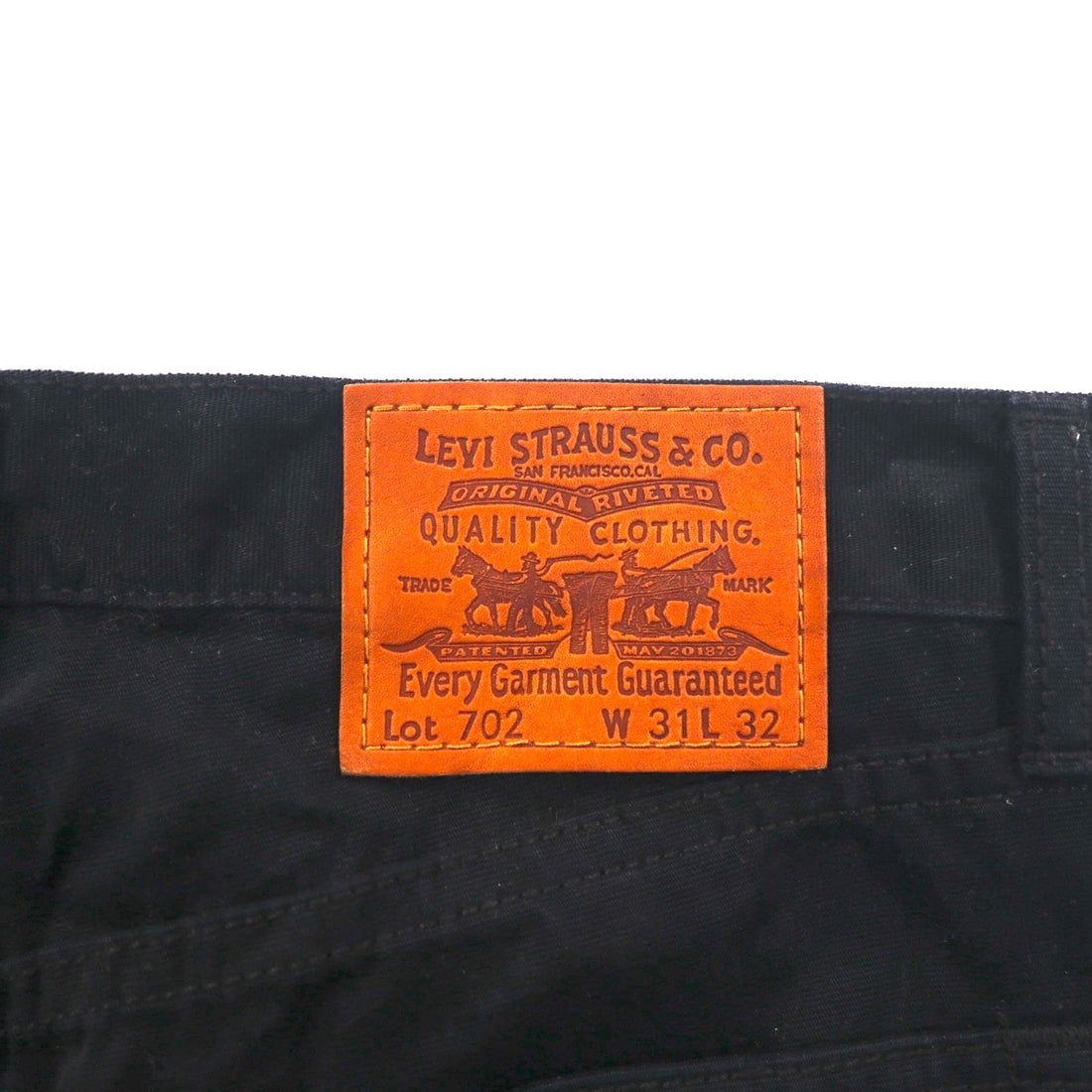 Levi's 00s 702 Denim Pants Jeans M Black 00702-0036 Leather Patch