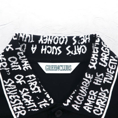 GREEN CLUBS × Warner Bros 90年代 長袖ポロシャツ XL ブラック 鹿の子 Looney Tunes シルベスターキャット 日本製