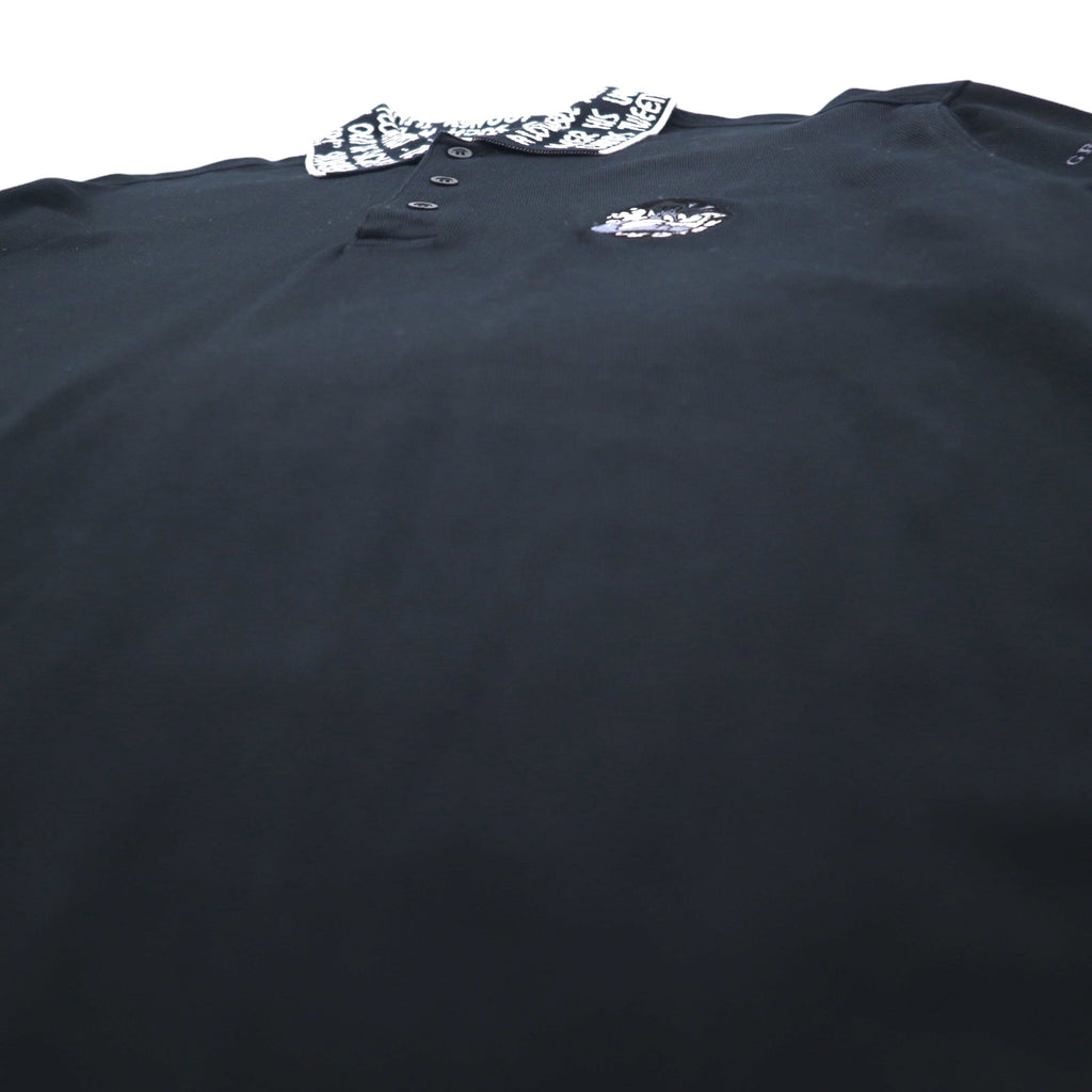 GREEN CLUBS x Warner Bros 90s Long Sleeve Polo Shirt XL Black Pique Looney Tunes Sylvester Cat Made in Japan