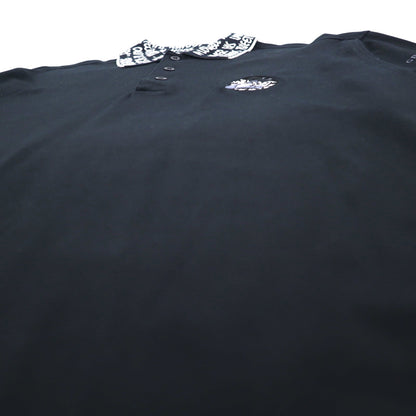 GREEN CLUBS × Warner Bros 90年代 長袖ポロシャツ XL ブラック 鹿の子 Looney Tunes シルベスターキャット 日本製